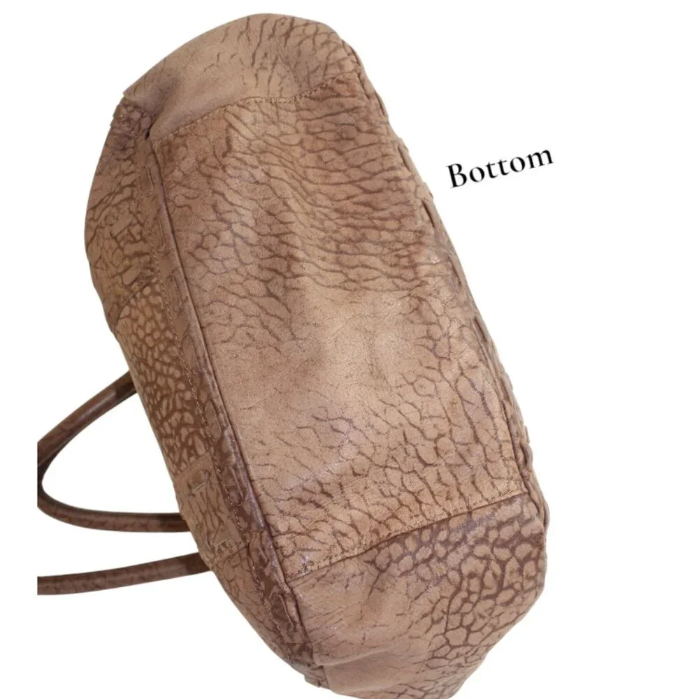 Liebeskind Berlin Distressed Leather Shoulder Bag | Textured Rosewood Satchel